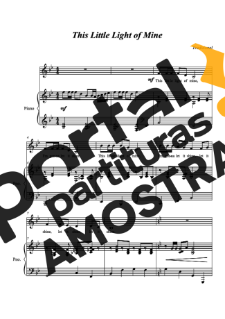 Traditional Music English This Little Light Of Mine partitura para Piano