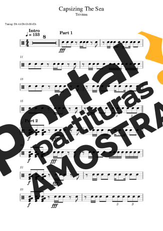 Trivium Capsizing The Sea partitura para Bateria
