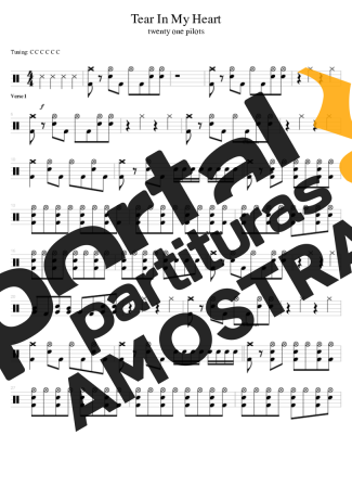 Twenty One Pilots Tear In My Heart partitura para Bateria