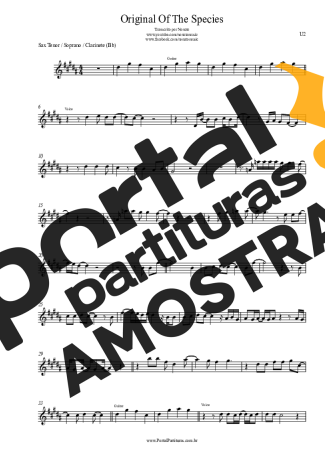 U2  partitura para Clarinete (Bb)