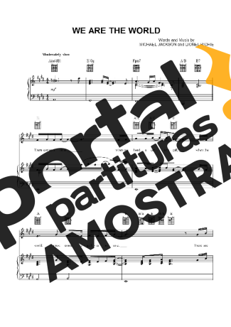 USA For Africa  partitura para Piano