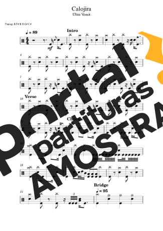 Ultra Vomit Calojira partitura para Bateria