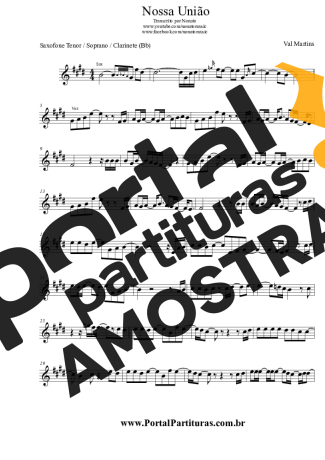 Val Martins Nossa União partitura para Clarinete (Bb)