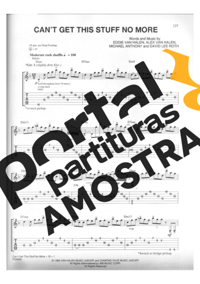 Van Halen  partitura para Guitarra
