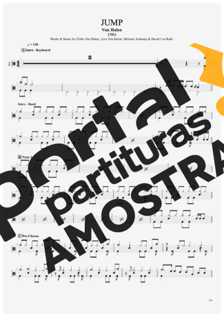 Van Halen Jump partitura para Bateria