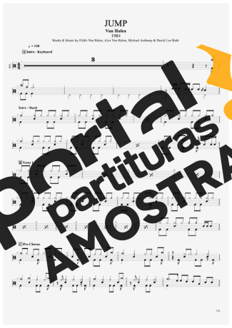 Van Halen  partitura para Bateria