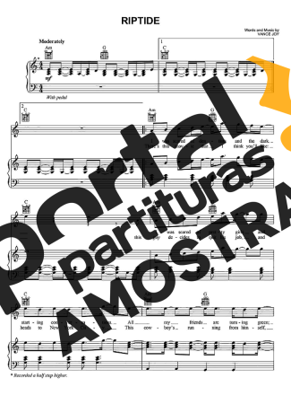 Vance Joy Riptide partitura para Piano