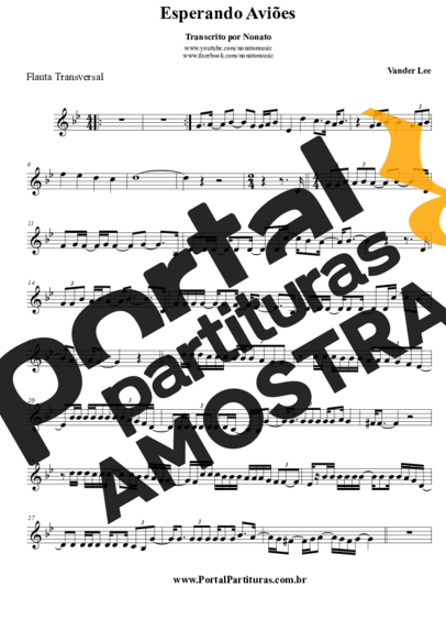 Vander Lee Esperando Aviões partitura para Flauta Transversal