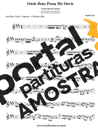 Vander Lee  partitura para Clarinete (Bb)