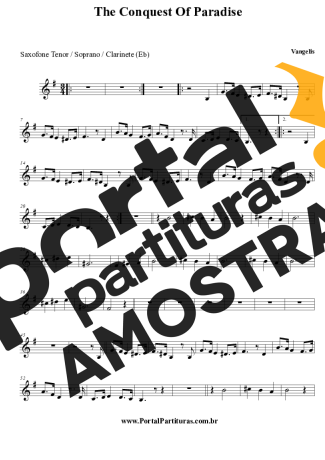 Vangelis  partitura para Clarinete (Bb)