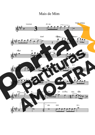 Vânia Abreu Mais de Mim partitura para Saxofone Tenor Soprano (Bb)