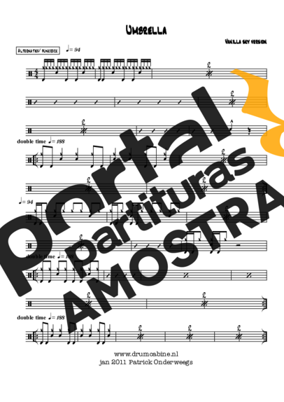 Vanilla Sky  partitura para Bateria