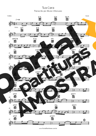 Vavá Tua Cara partitura para Violão