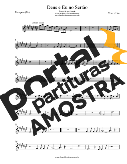 Victor e Leo Deus E Eu No Sertão partitura para Trompete