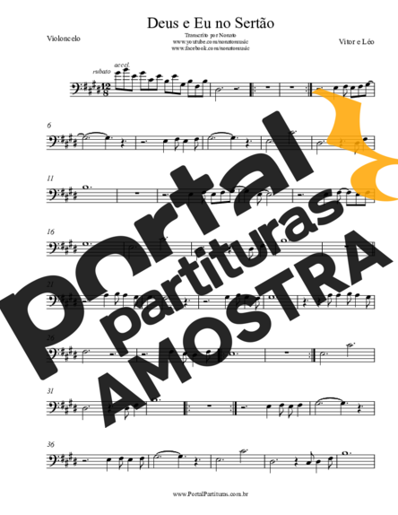 Victor e Leo Deus E Eu No Sertão partitura para Violoncelo