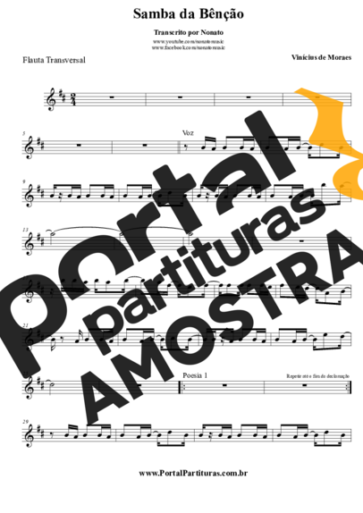 Vinicius de Moraes  partitura para Flauta Transversal