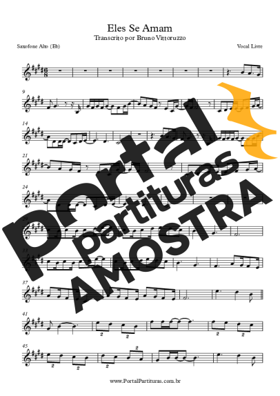 Vocal Livre Eles Se Amam partitura para Saxofone Alto (Eb)