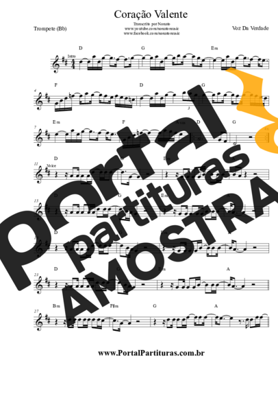 Voz Da Verdade  partitura para Trompete