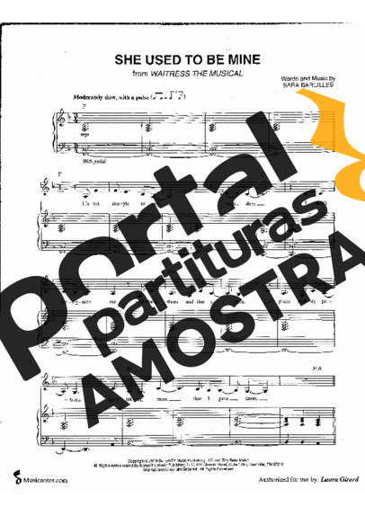 Waitress The Musical  partitura para Piano