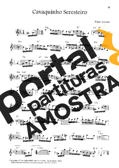 Waldir Azevedo Cavaquinho Seresteiro partitura para Teclado