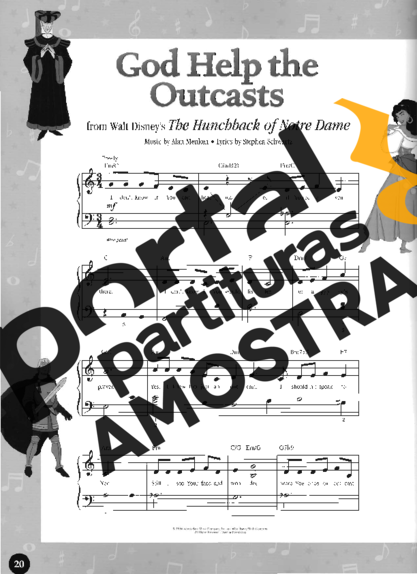 Walt Disney God Help The Outcasts partitura para Piano