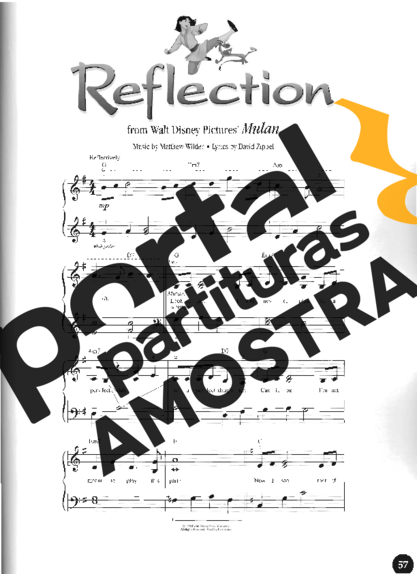 Walt Disney Reflection partitura para Piano