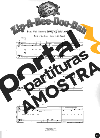 Walt Disney  partitura para Piano