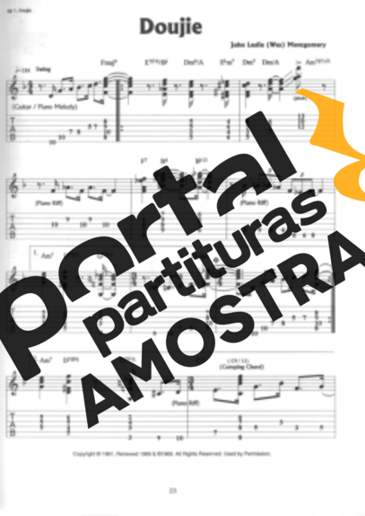 Wes Montgomery Doujie partitura para Guitarra