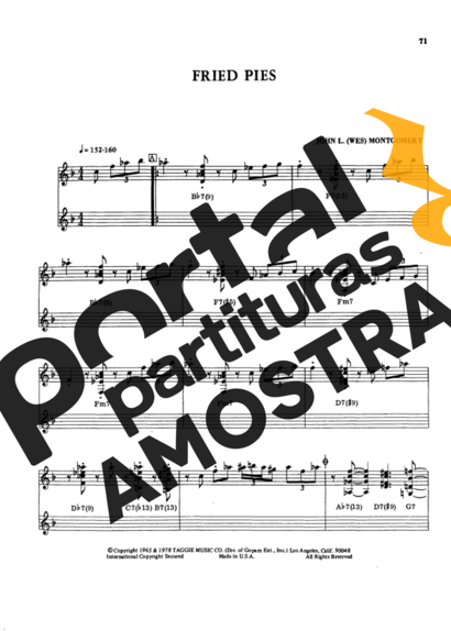 Wes Montgomery Fried Pies partitura para Guitarra