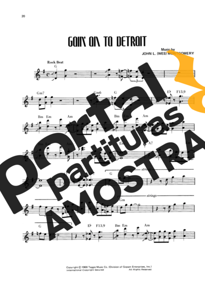 Wes Montgomery Goin On To Detroit partitura para Guitarra