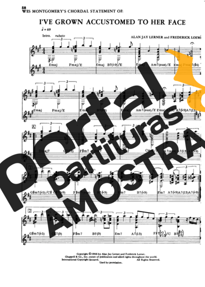 Wes Montgomery Ive Grown Accustomed To Her Face partitura para Guitarra