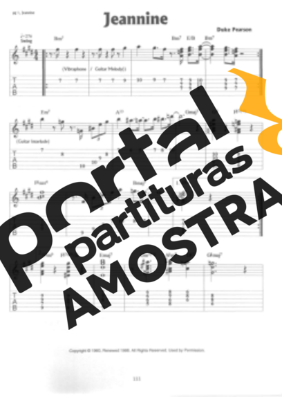 Wes Montgomery Jeannine partitura para Guitarra