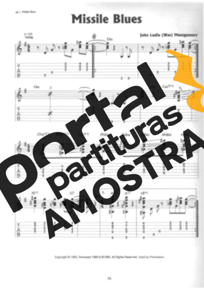 Wes Montgomery Missile Blues partitura para Guitarra