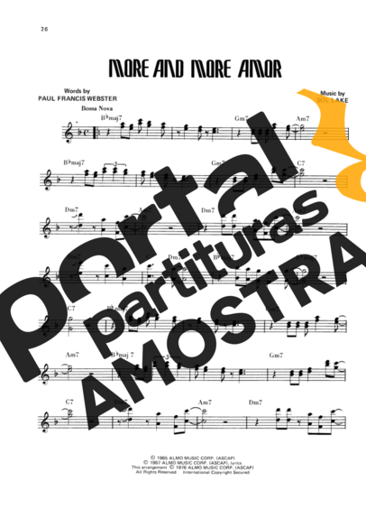 Wes Montgomery More And More Amor partitura para Guitarra