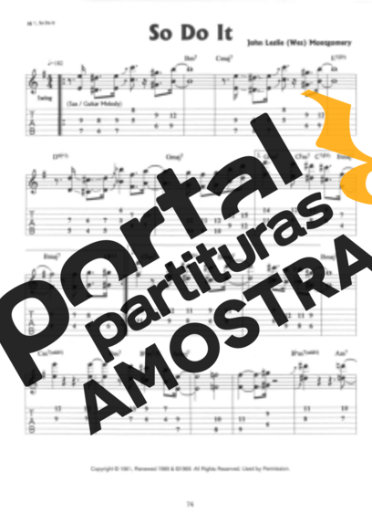 Wes Montgomery So Do It partitura para Guitarra