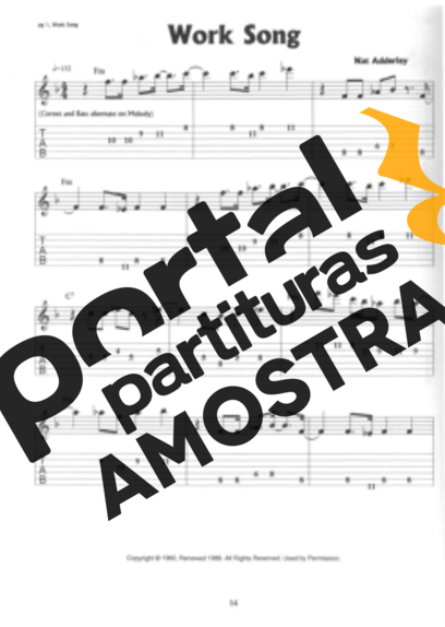 Wes Montgomery Work Song partitura para Guitarra