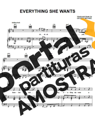 Wham Everything She Wants partitura para Piano