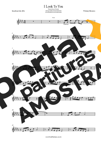 Whitney Houston I Look To You partitura para Saxofone Alto (Eb)