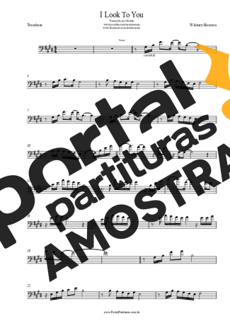 Whitney Houston I Look To You partitura para Trombone