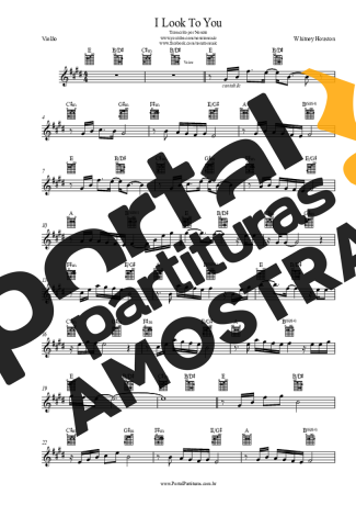 Whitney Houston I Look To You partitura para Violão