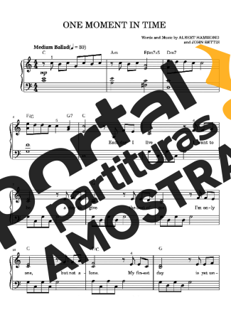 Whitney Houston  partitura para Piano