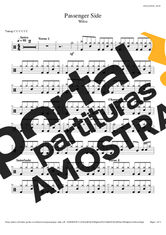 Wilco Passenger partitura para Bateria