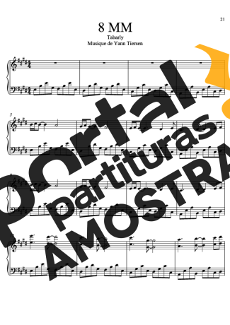 Yann Tiersen 8 MM partitura para Piano