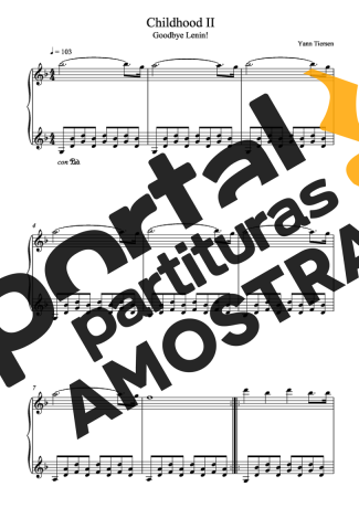Yann Tiersen Childhood II partitura para Piano