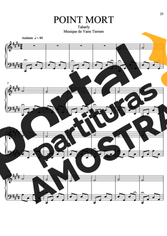 Yann Tiersen Point Mort partitura para Piano