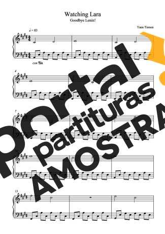 Yann Tiersen  partitura para Piano