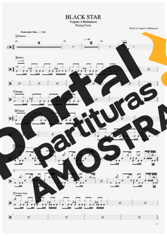 Yngwie Malmsteen Black Star partitura para Bateria