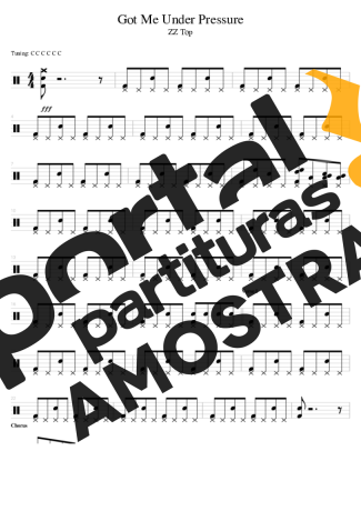 ZZ Top Got Me Under Pressure partitura para Bateria