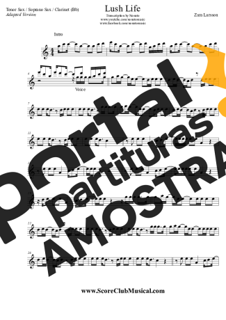 Zara Larsson Lush Life partitura para Clarinete (Bb)