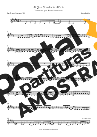 Zeca Baleiro  partitura para Saxofone Tenor Soprano (Bb)